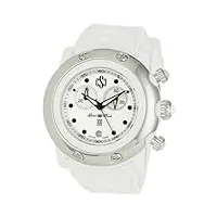 glam rock montre femme gr62117 miami beach cadran argent silicone blanc, argenté., chronographe