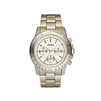 fossil - ch2708 - montre femme - quartz chronographe - chronomètre - bracelet aluminium doré