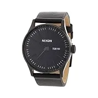 nixon - a105001-00 - montre homme - quartz analogique - bracelet cuir noir