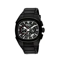 breil milano - bw0368 - montre homme - quartz - chronographe - chronomètre - bracelet caoutchouc noir
