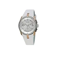 breil milano - bw0513 - montre femme - quartz - chronographe - chronomètre - bracelet cuir blanc
