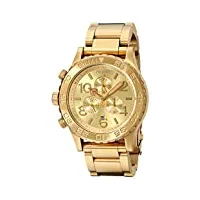 nixon - a037502-00 - montre mixte - quartz chronographe - chronomètre - bracelet acier inoxydable doré