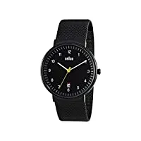 braun - bn0032bkbkmhg - montre - quartz - analogique - homme - bracelet - acier inoxydable - noir