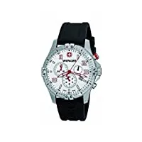 wenger - 77050 - montre homme - quartz analogique - chronographe - bracelet silicone noir