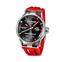 locman - 051100bkfrd0gor - montre homme - automatique analogique - bracelet caoutchouc rouge