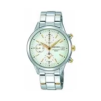 seiko - sndy41p1 - montre femme - quartz chronographe - chronomètre - bracelet acier inoxydable multicolore