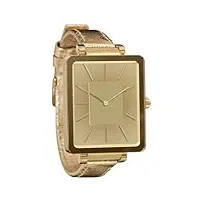 nixon - a273502-00 - montre femme - quartz analogique - bracelet cuir doré