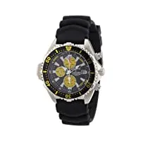 chris benz - cb-c-blackyellow-kb - montre mixte - quartz chronographe - bracelet caoutchouc noir