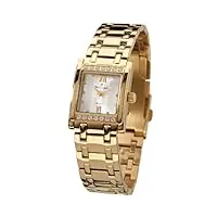 yves camani - yc1027-b - calais - montre femme - quartz analogique - cadran argent - bracelet acier doré