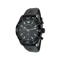 emporio armani - ar5948 - montre homme - quartz chronographe - chronomètre - bracelet cuir noir