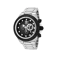 invicta - 1527 - montre homme - quartz - chronographe - bracelet acier inoxydable cadran noir