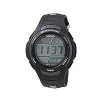 lorus - r2305ex9 - montre homme - quartz digital - alarme/chronomètre/eclairage - bracelet caoutchouc noir