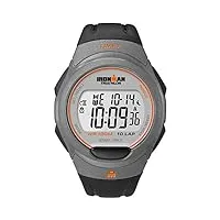 timex - t5k607su - ironman running - montre sport homme - quartz digital - cadran gris - bracelet résine noir
