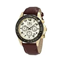 invicta - "10709" - montre homme - quartz chronographe - bracelet cuir marron
