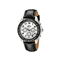 invicta - 10708 - montre homme - quartz chronographe - bracelet cuir noir