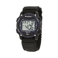 armitron sport 45/7004blu montre unisexe avec chronographe numérique et bracelet en nylon noir