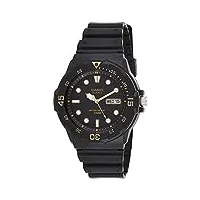 casio - mrw-200h-1e - casual - montre homme - quartz analogique - cadran noir - bracelet résine noir