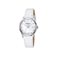 kienzle - k3042014061-00037 - montre femme - quartz analogique - bracelet cuir blanc
