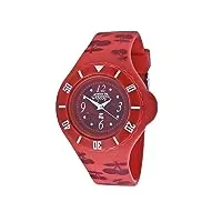 le temps des cerises - tc52rdpu - montre femme - quartz digital - cadran rouge - bracelet caoutchouc rouge