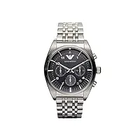 emporio armani - ar0373 - montre homme - quartz chronographe - bracelet acier inoxydable argent