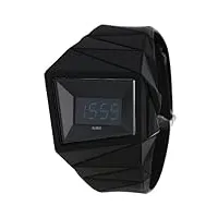 alessi - al22000 - montre mixte - quartz digital - bracelet plastique noir