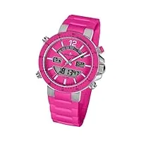 jacques lemans - 1-1712i - montre mixte - quartz analogique et digitale - alarme/chronomètre - bracelet silicone rose