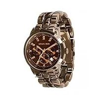 micheal kors - mk5607 - montre femme - quartz analogique - chronomètre - bracelet acier inoxydable marron
