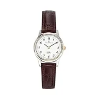 certus - 645314 - montre femme - quartz analogique - cadran blanc - bracelet cuir marron