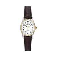 certus - 645329 - montre femme - quartz analogique - cadran blanc - bracelet cuir noir