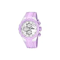 lotus - 15800/a - montre femme - quartz analogique - chronomètre - bracelet plastique rose