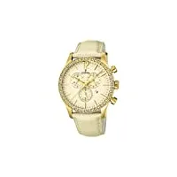 festina - f16605/4 - montre femme - quartz - chronographe - chronographe - bracelet cuir doré