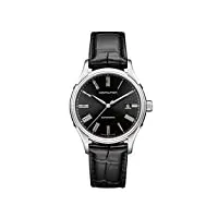 hamilton h78615985 - mouvement automatique - affichage analogique - montre à bracelet cuir noir et cadran gris - homme
