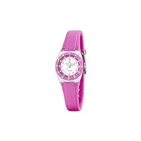 calypso k6043/c montre à quartz pour femme avec cadran blanc affichage analogique et bracelet en plastique rose, blanc/rose, tfv8