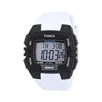 timex - t49901su - expédition - montre homme - quartz digital - cadran gris - bracelet résine blanc