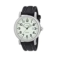 zeno watch basel - 98079-s9 - montre homme - automatique analogique - aiguilles lumineuses - bracelet cuir noir