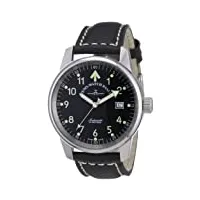zeno watch basel - 6554ra-a1 - montre mixte - automatique analogique - aiguilles lumineuses - bracelet cuir noir