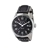 zeno watch basel - 6302gmt-a1 - montre homme - automatique analogique - aiguilles lumineuses - bracelet cuir noir