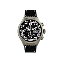 avio milano - 50 mm type g - montre homme - quartz chronographe - aigulles luminescentes/chronomètre - bracelet cuir noir