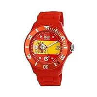 ice-watch - montre mixte - quartz analogique - ice-world - spain - big - cadran multicolore - bracelet silicone rouge - wo.es.b.s.12