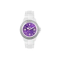 ice-watch - montre femme - quartz analogique - ice-star - white - purple - unisex - cadran violet - bracelet silicone blanc - ipe.st.wpe.u.s.12