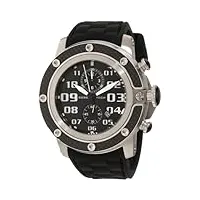 glam rock sobe gr33102 montre chronographe en silicone noir pour homme, noir, sangle