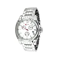 creactive - ca120105 - montre homme sportive chronographe - mouvement quartz - affichage analogique - cadran argent - bracelet acier argent