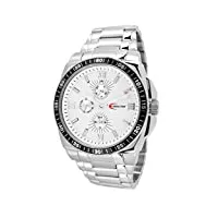 creactive - ca120101 - montre homme sportive - mouvement automatique - affichage analogique - cadran blanc - bracelet acier argent