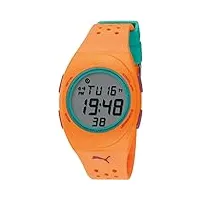 puma - pu910942011 - faas 250 - montre femme - quartz digital - cadran gris - bracelet plastique orange