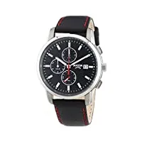 boccia - 3763-01 - montre homme - quartz chronographe - bracelet cuir noir
