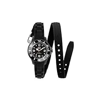ice-watch - montre femme - quartz analogique - ice-twist - black - mini - cadran noir - bracelet silicone noir - tw.bk.m.s.12