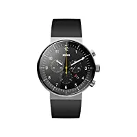 braun - bn0095bkslbkg - montre - homme - quartz analogique - bracelet caoutchouc noir