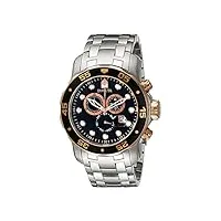 invicta montre chronographe pour homme 80036 pro diver cadran noir en acier inoxydable, noir, taille unique, chronographe