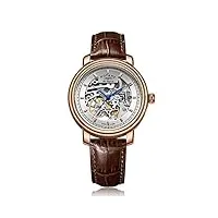 rotary - gs90505/06 - montre homme - automatique - analogique - bracelet cuir marron