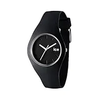 ice-watch - montre mixte - quartz analogique - ice - black - white - unisex - cadran noir - bracelet silicone noir - ice.bk.u.s.12
